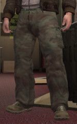 Files to replace Camouflage work pants (lowr_007_u.wft, lowr_diff_007_c_uni.wft) in GTA 4 (16 files)