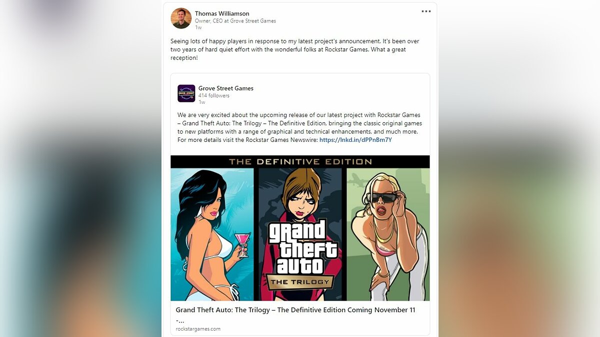 GTA Trilogy was in development for over two years, the developer confirms