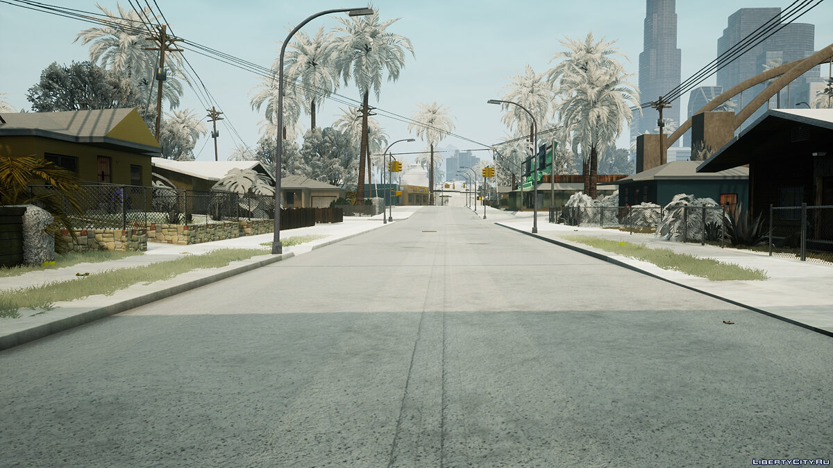 Snow fell in GTA: San Andreas — The Definitive Edition with the help from modders