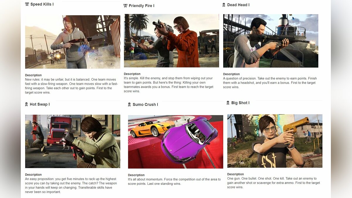 GTA Online Adds 6 New Rockstar Deathmatch Modes