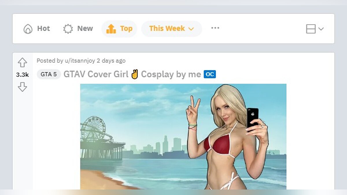 A redditor cosplayed as the girl from the cover of GTA 5 and made it to the top on Reddit