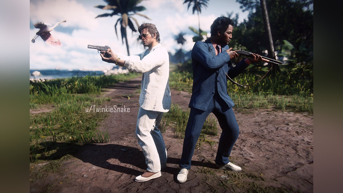 The characters from the TV series Miami Vice have been recreated in Red Dead Redemption 2