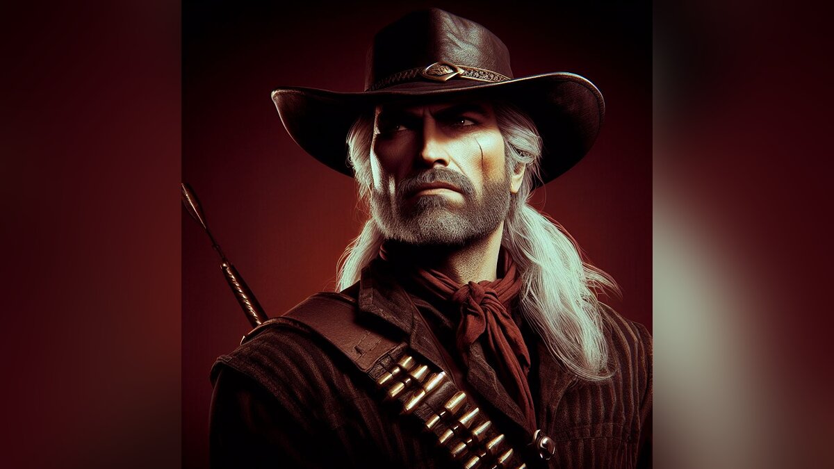 AI turned Geralt and Yennefer into characters from Red Dead Redemption