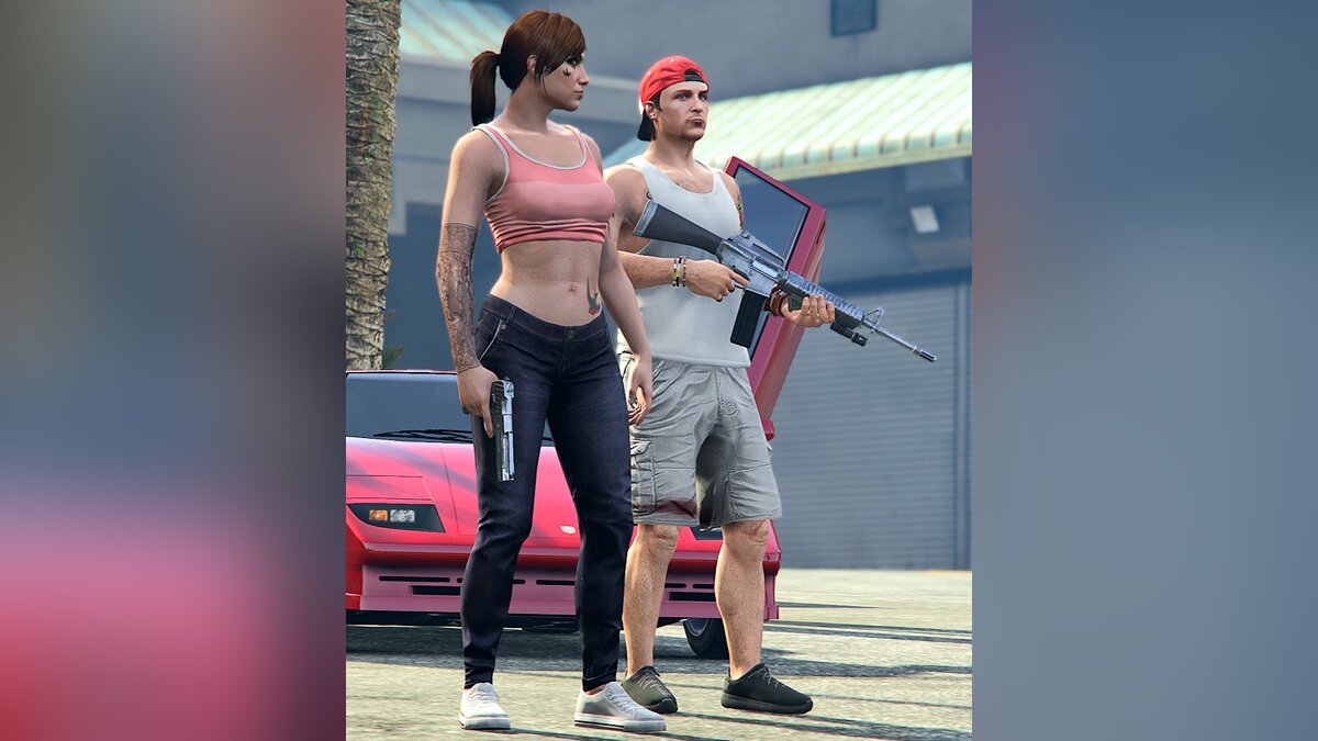Jason and Lucia from GTA 6 recreated in GTA Online