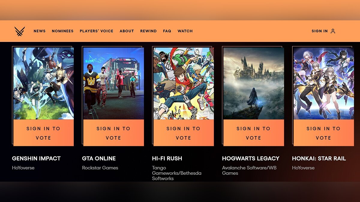 GTA Online has been nominated for The Game Awards 2023