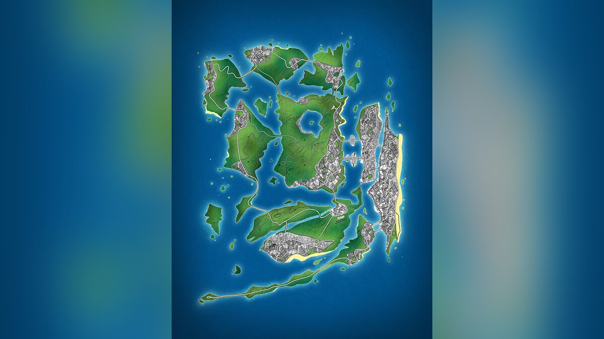 A detailed version of that very map, which was found on the official GTA 6 artwork, has been shown