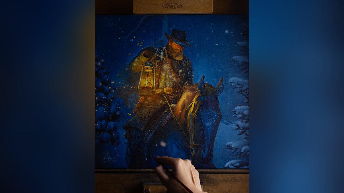 The artist impressed Reddit by showing a painting with Arthur Morgan from Red Dead Redemption 2