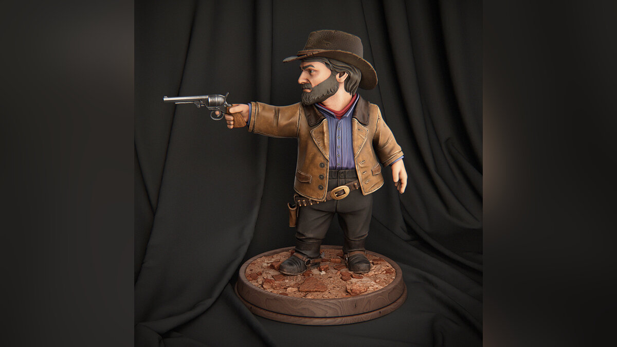The artist showed a miniature version of Arthur Morgan from Red Dead Redemption 2 as a digital figurine