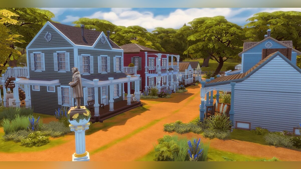 Fan recreates the town of Rhodes from Red Dead Redemption 2 in The Sims 4