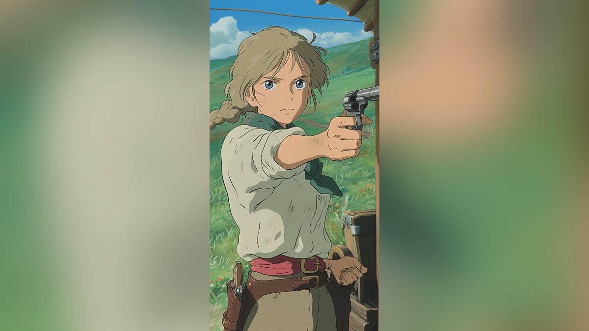 AI turned RDR 2 characters into Hayao Miyazaki anime characters