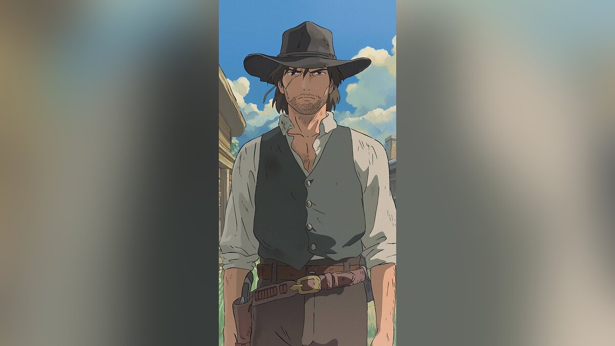 AI turned RDR 2 characters into Hayao Miyazaki anime characters