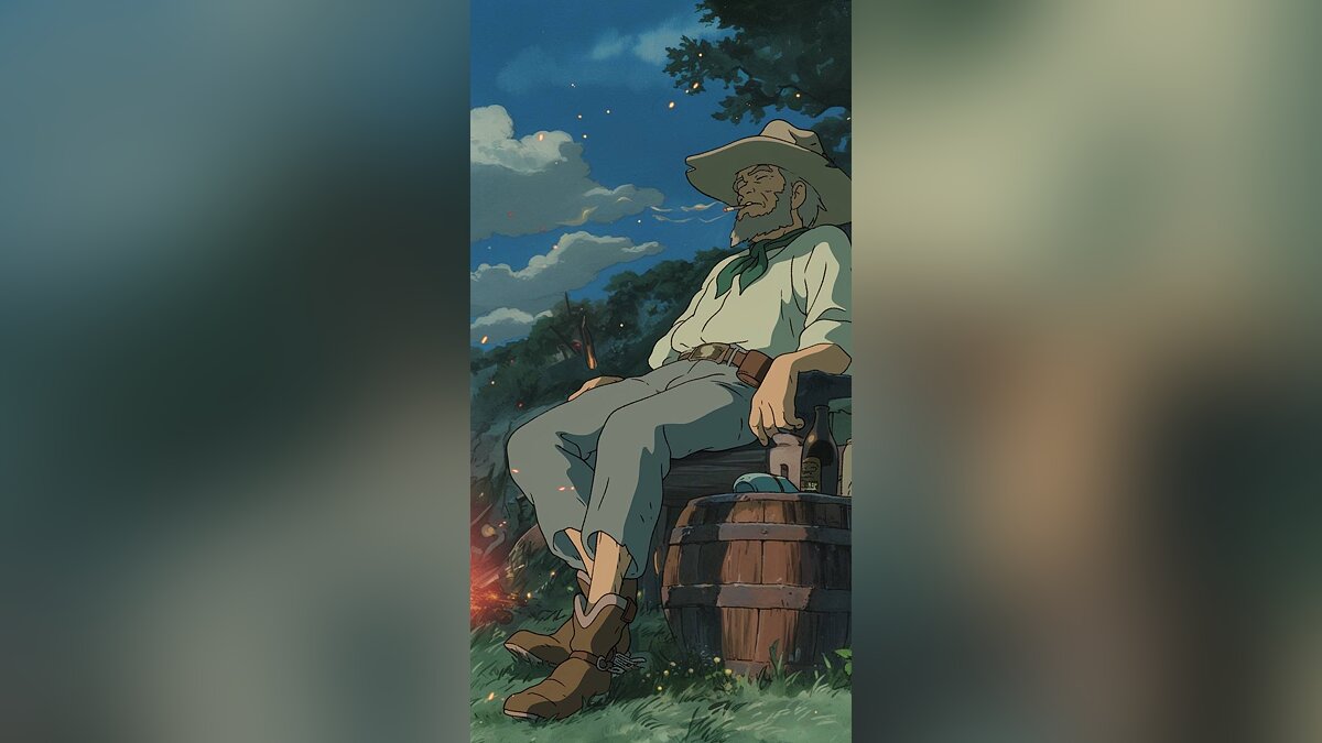 AI turned RDR 2 characters into Hayao Miyazaki anime characters