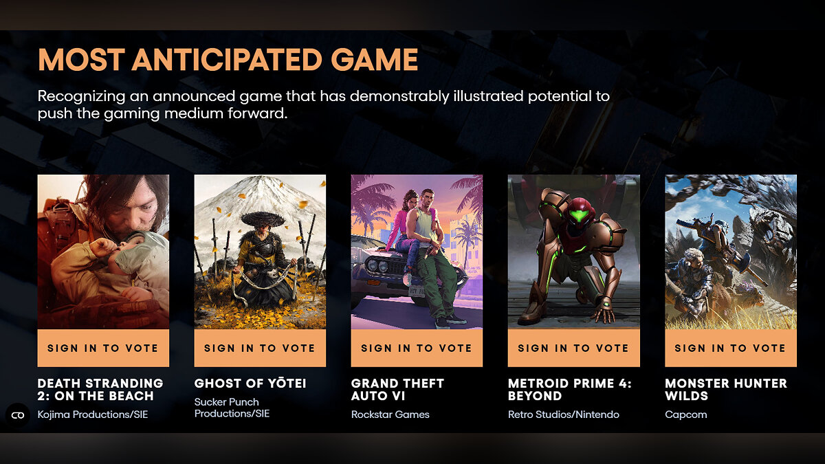 GTA 6 nominated for The Game Awards 2024